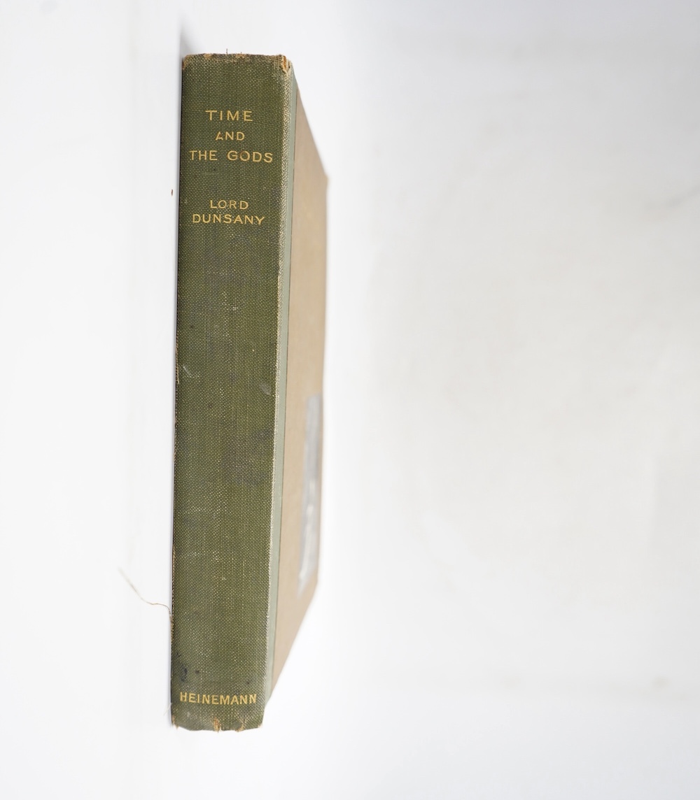 Dunsany (Edward Plunkett), Lord. Time and The Gods, first edition, 4to, 10 black and white plates by Sidney Sime, original cloth-backed boards with pictorial illustration mounted to upper cover, Heinemann, 1906.